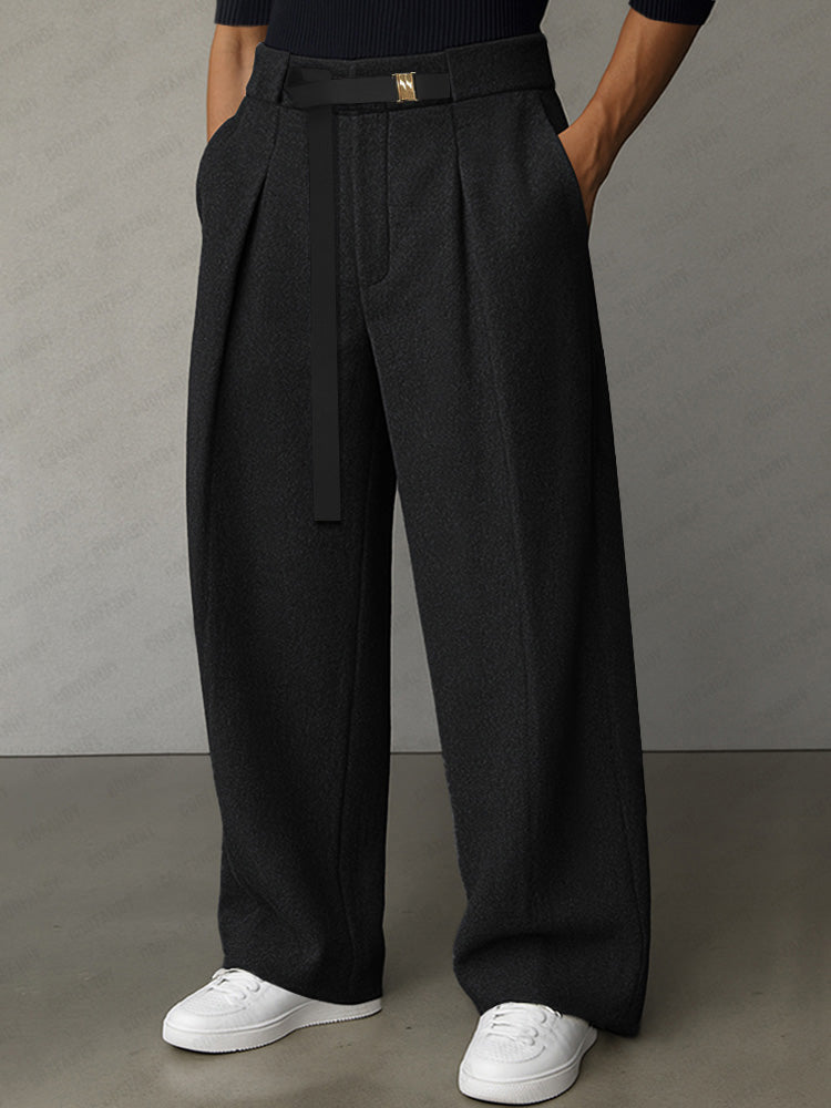 Silas Belted Wide-Leg Trousers