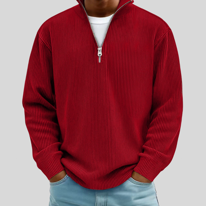 Bennett Ribbed Quarter-Zip Pullover