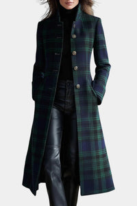 Victoria Plaid Button Coat