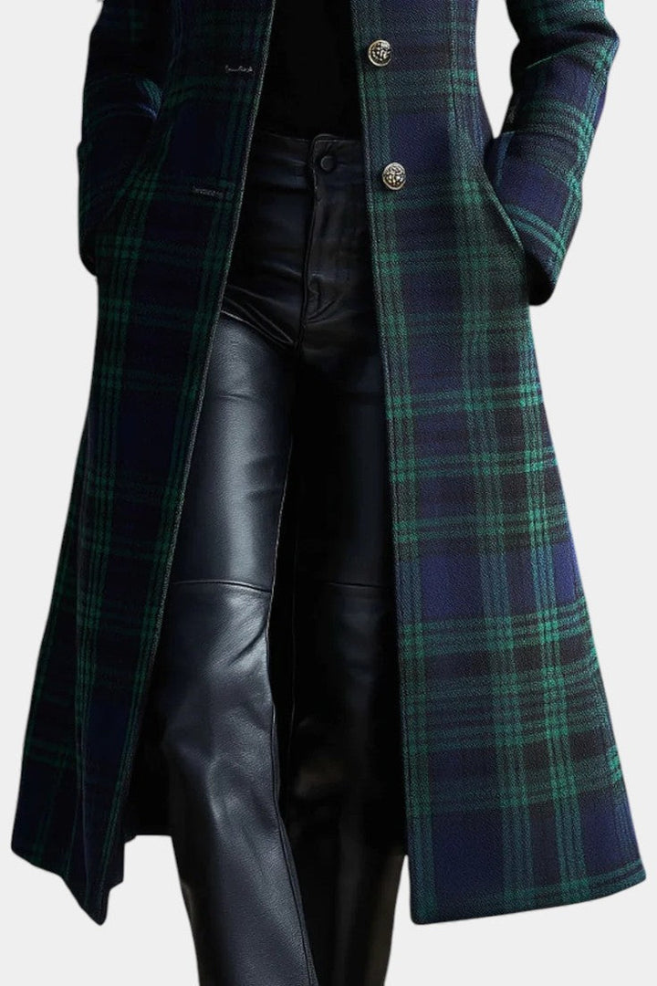 Victoria Plaid Button Coat