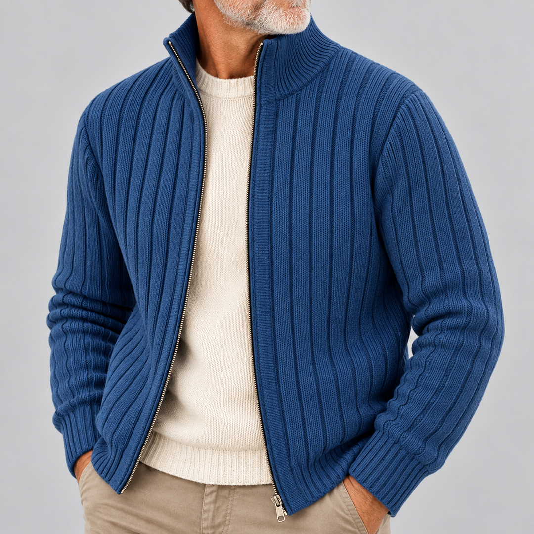Vincent Ribbed Zip Sweater
