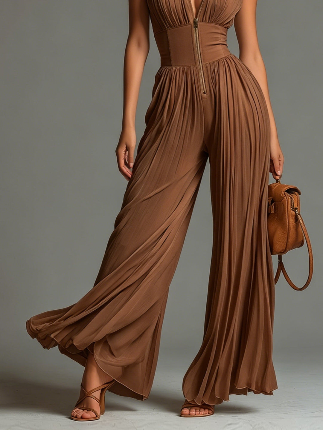 Chloe Draped Wide-Leg Jumpsuit