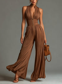 Chloe Draped Wide-Leg Jumpsuit