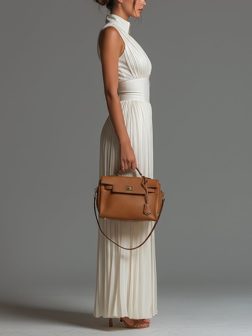 Janet Pleated Halter Jumpsuit