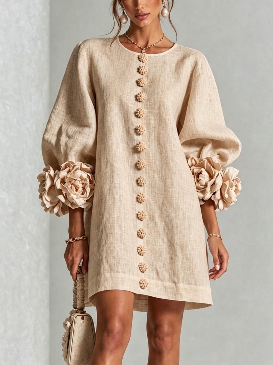 Clara Button Front Mini Dress