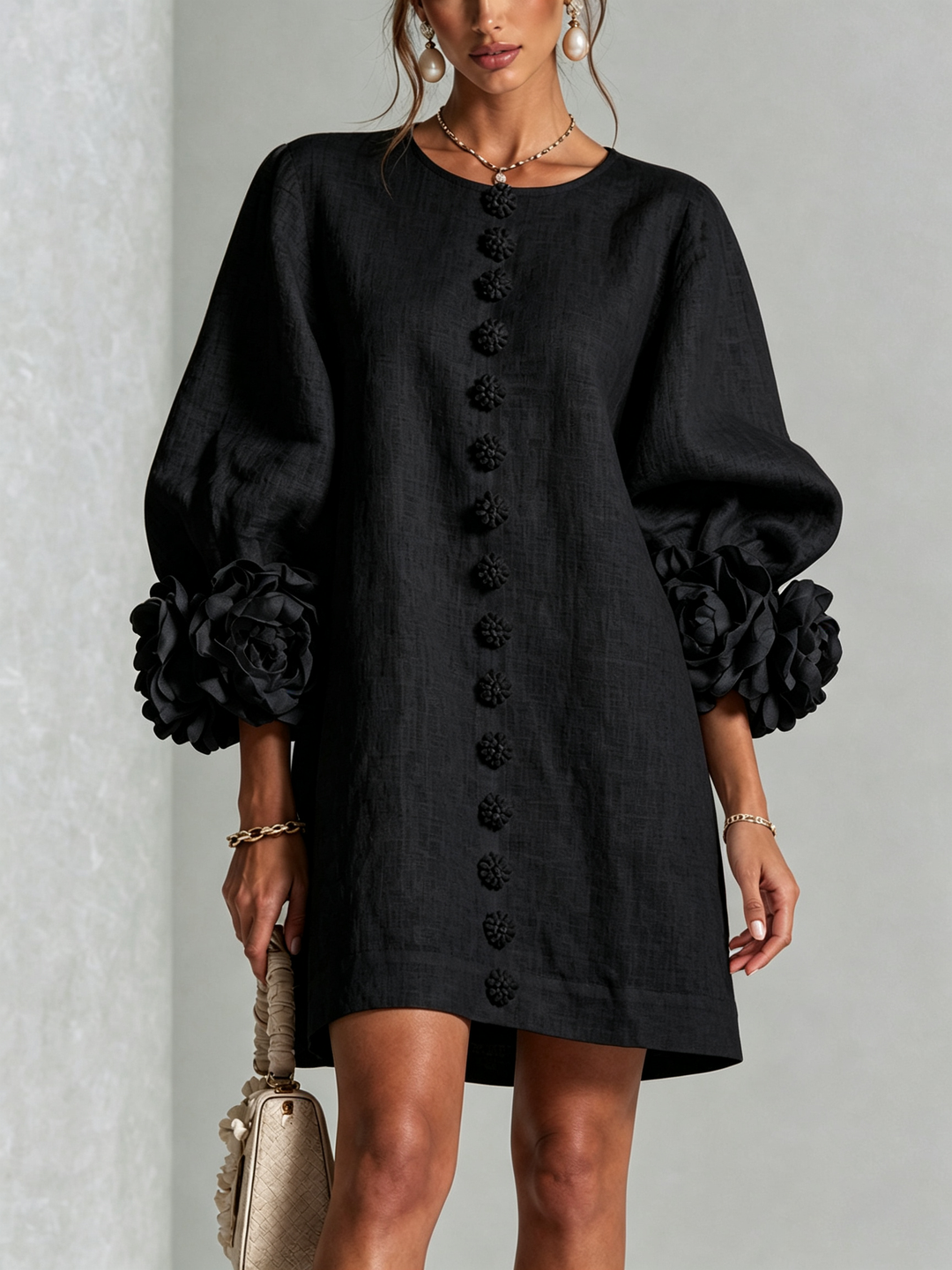 Clara Button Front Mini Dress