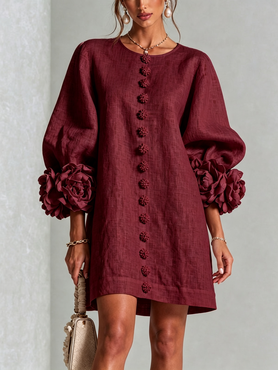 Clara Button Front Mini Dress