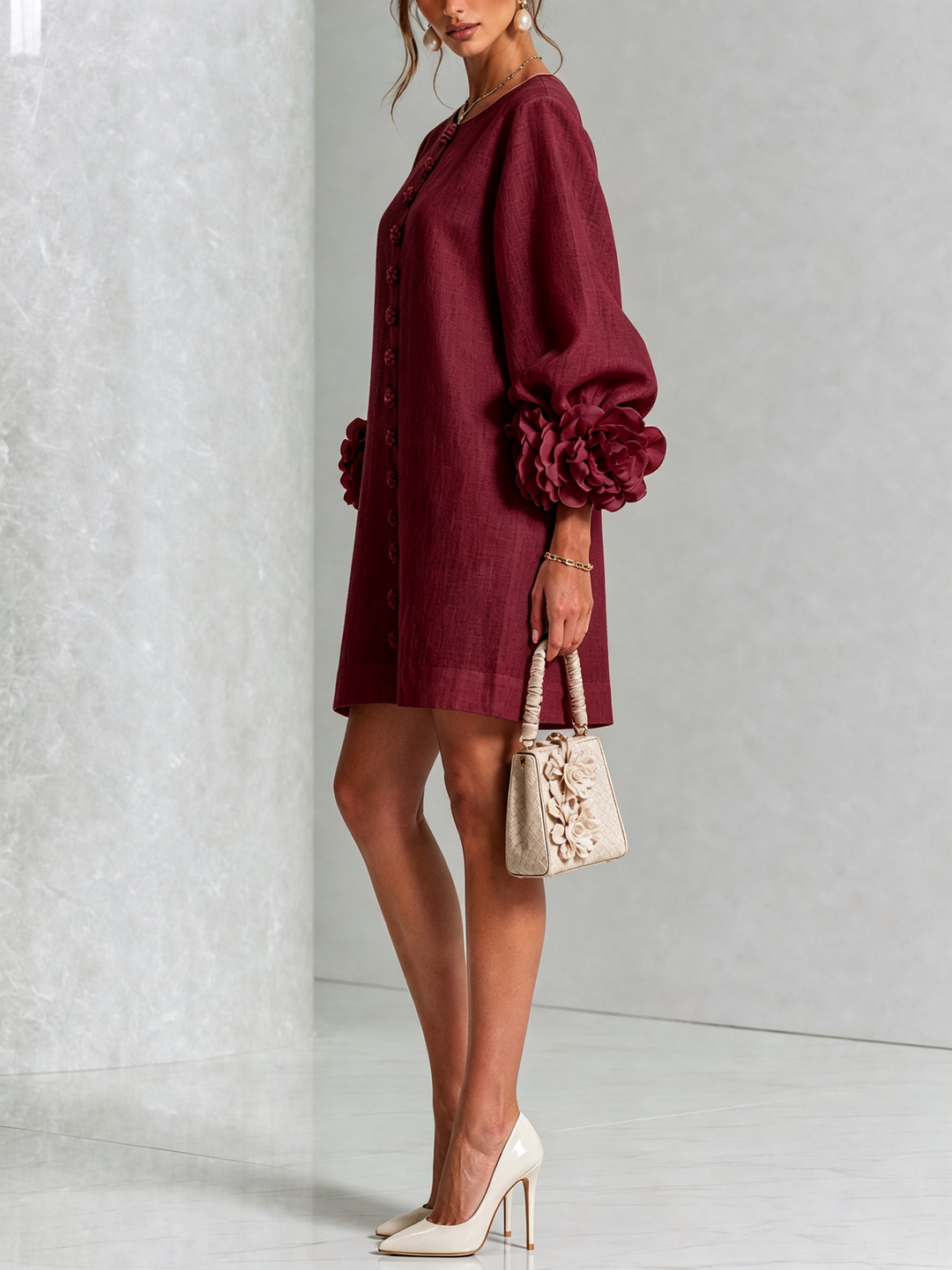 Clara Button Front Mini Dress