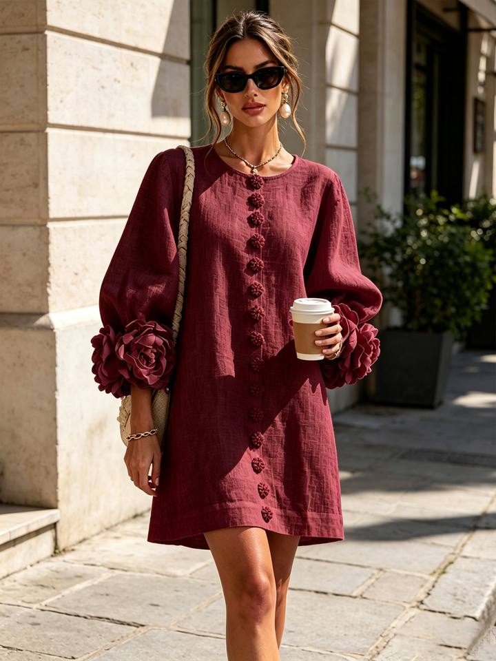 Clara Button Front Mini Dress