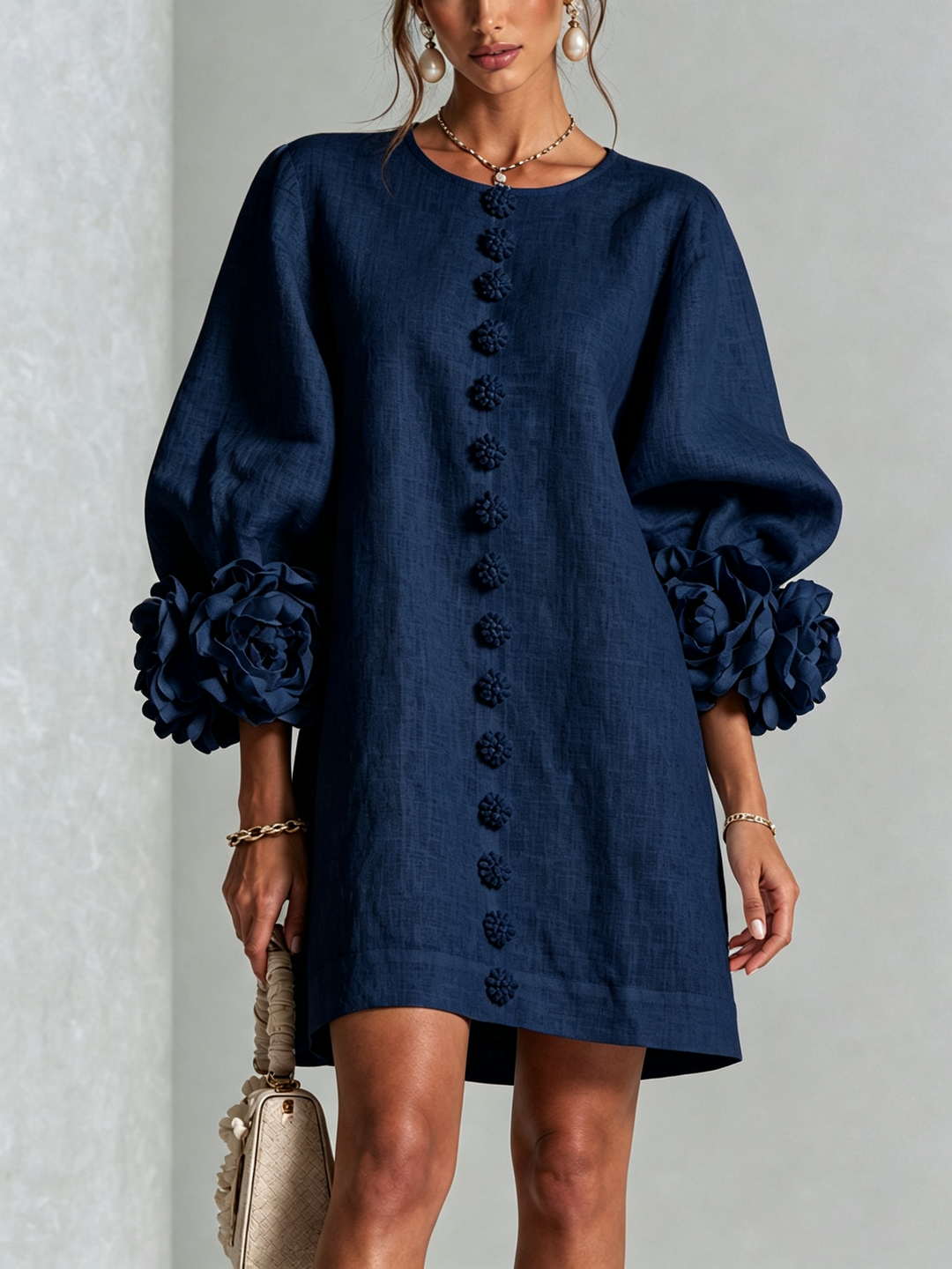 Clara Button Front Mini Dress