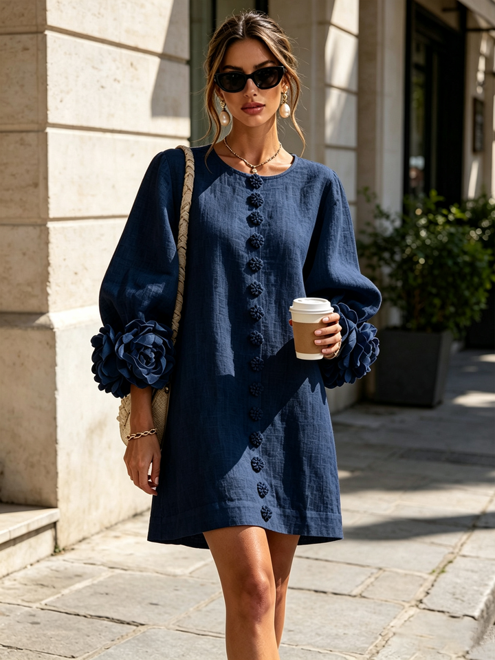Clara Button Front Mini Dress