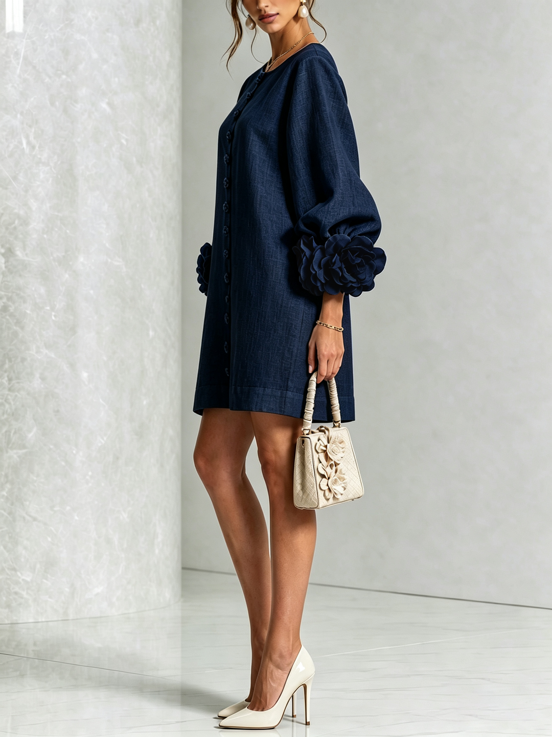Clara Button Front Mini Dress