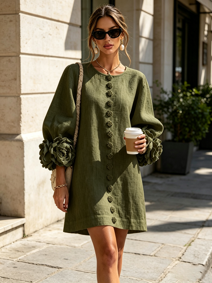 Clara Button Front Mini Dress