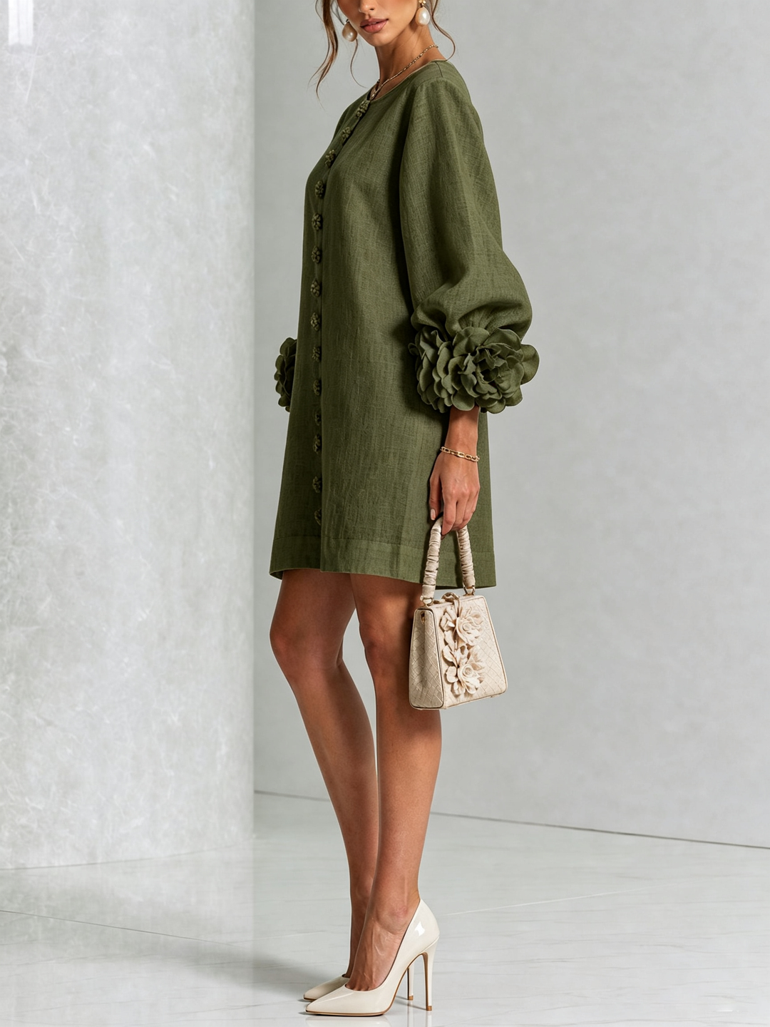 Clara Button Front Mini Dress