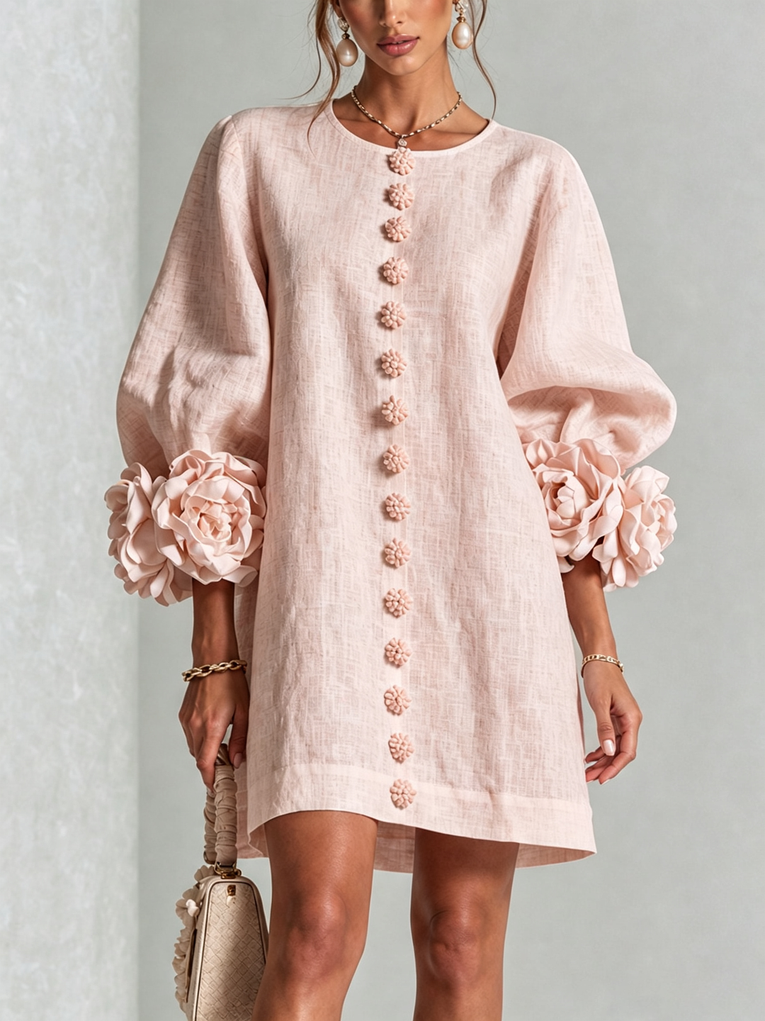 Clara Button Front Mini Dress