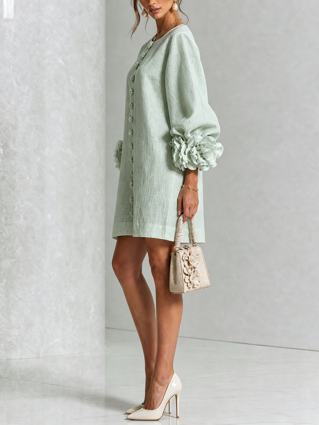 Clara Button Front Mini Dress