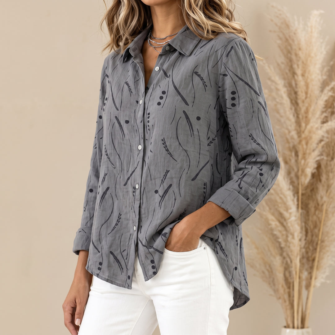 Carolyn Printed Button-Up Shirt