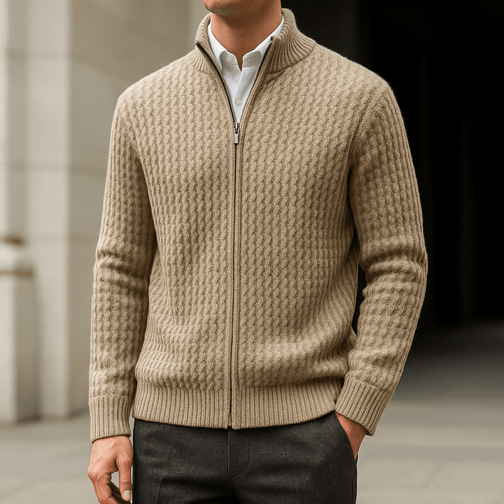Harrison 100% Merino Wool Zip-Sweater