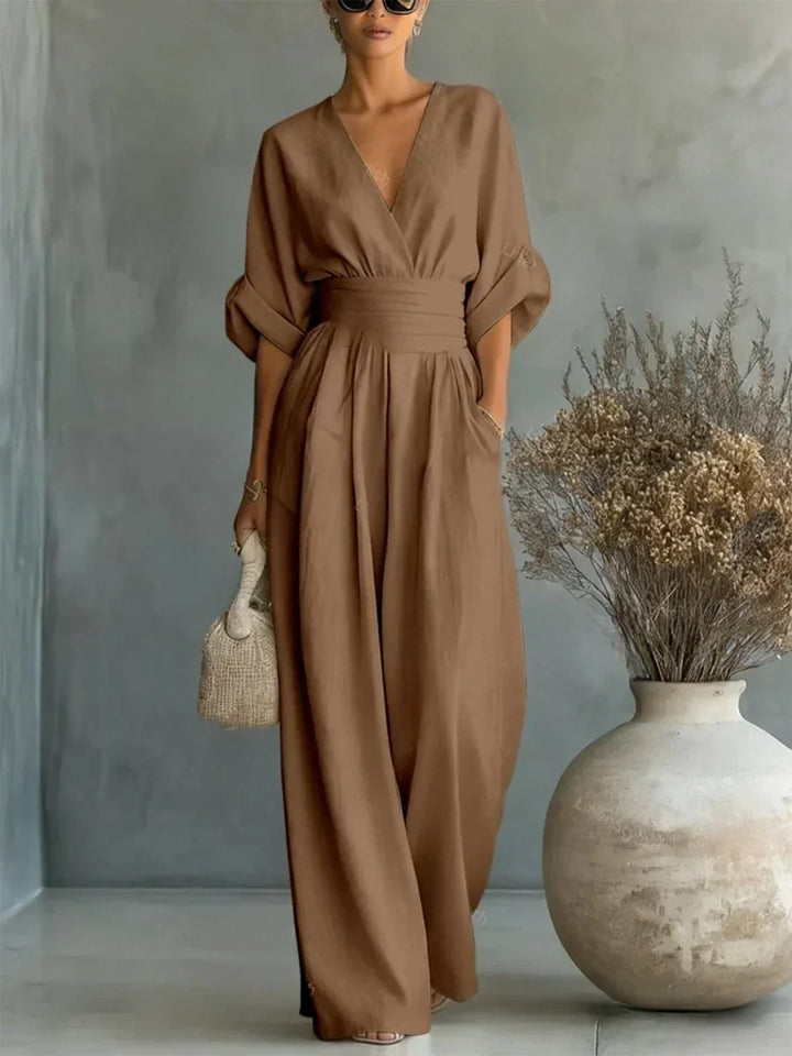 Margaret Draped Wide-Leg Jumpsuit