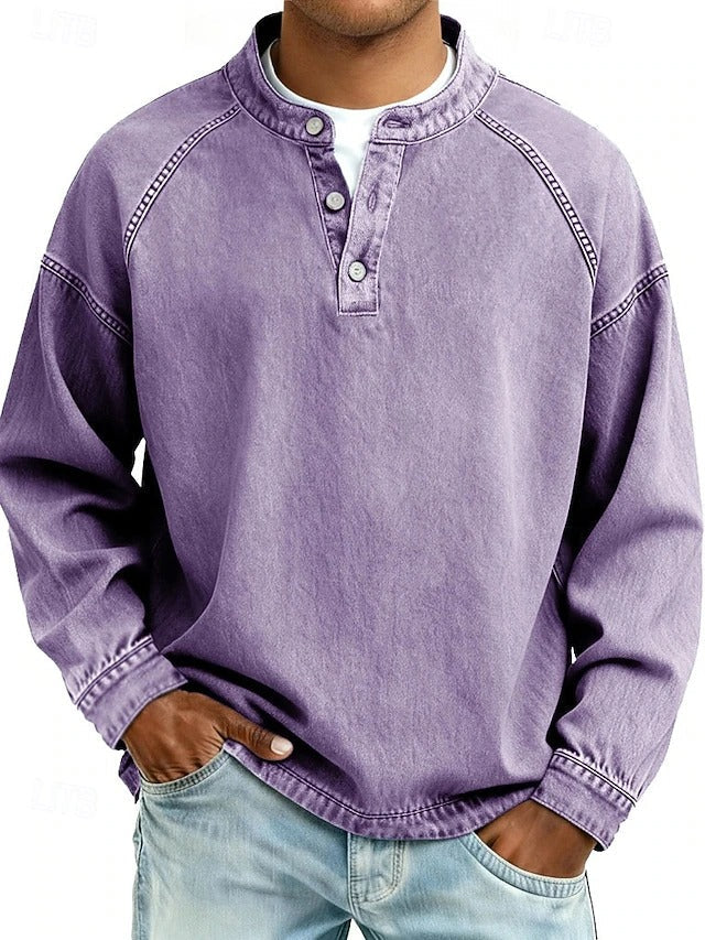 Amir | Washed Long Sleeve Henley