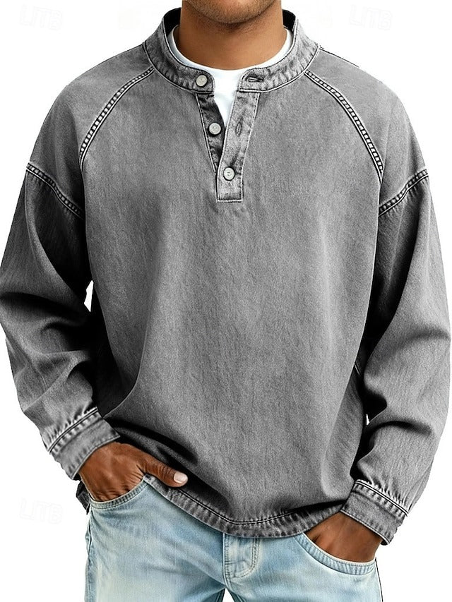 Amir | Washed Long Sleeve Henley
