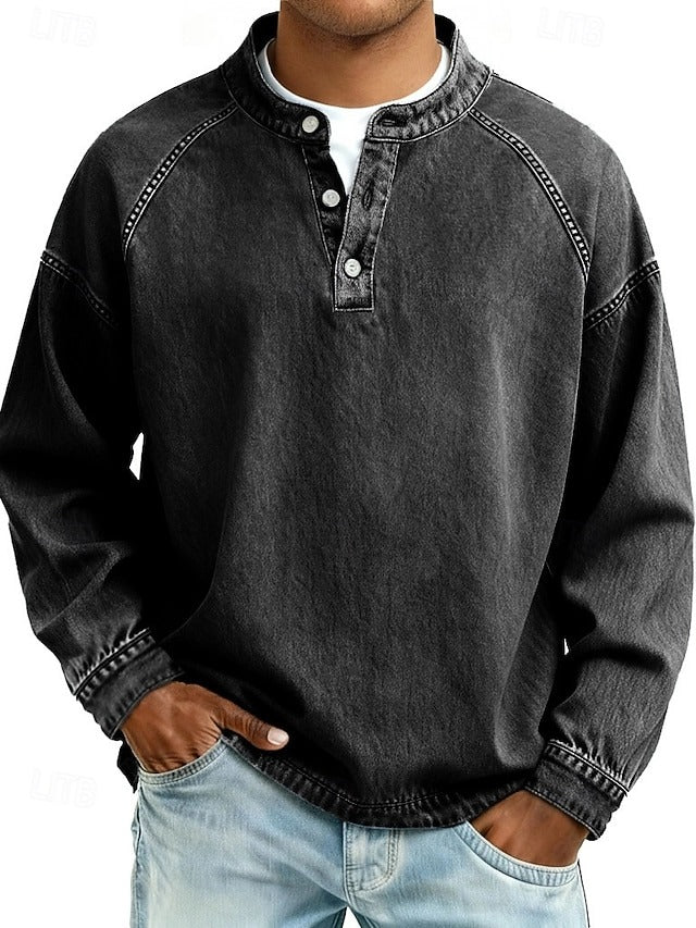 Amir | Washed Long Sleeve Henley