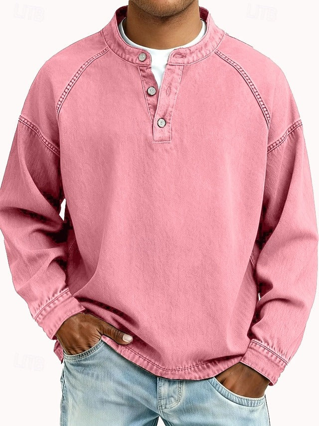 Amir | Washed Long Sleeve Henley