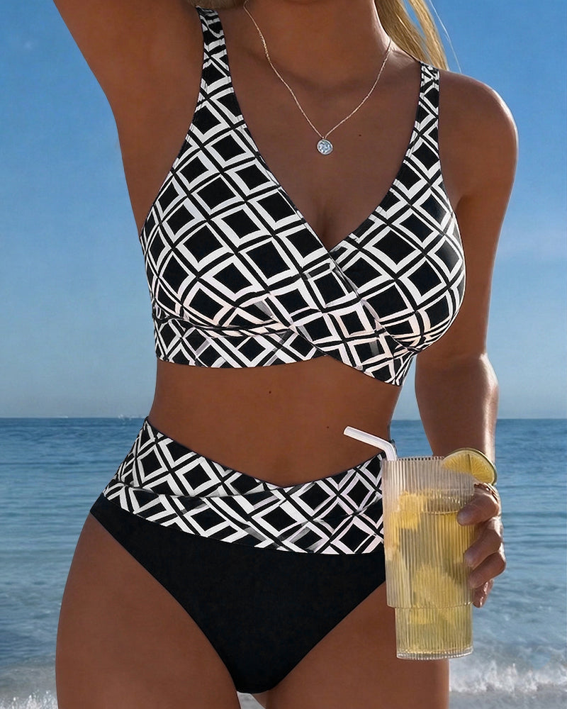 Natalie Geometric Two-Piece Swimsuit