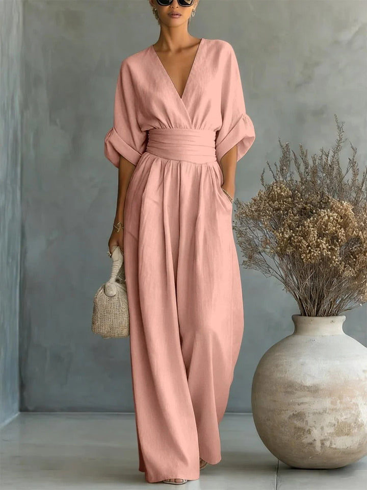 Margaret Draped Wide-Leg Jumpsuit