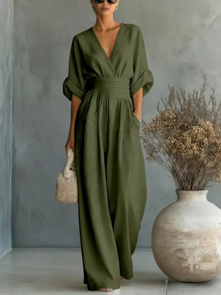 Margaret Draped Wide-Leg Jumpsuit